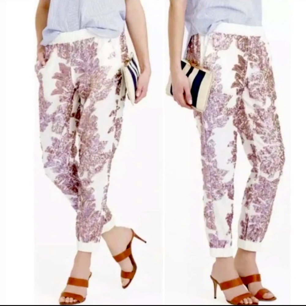 J. Crew Pink Sequin Track Pants